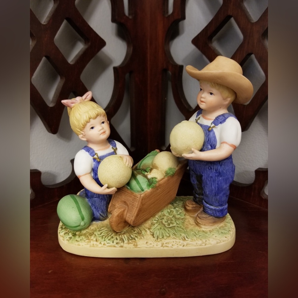 MELON PATCH #1512 Vintage 1985 Denim Days Figurine by HOMCO for Home Interiors